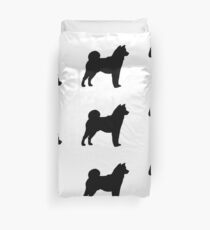 shiba inu silhouette Duvet Cover