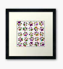 Helle bunte Hundetatze Print Pattern-Large Gerahmtes Wandbild
