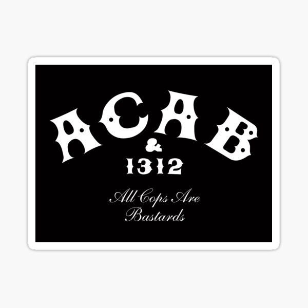 Vista previa del artículo con la obra «Pegatina ACAB / CBGB», diseñado y vendido por The IPM Leftorium.