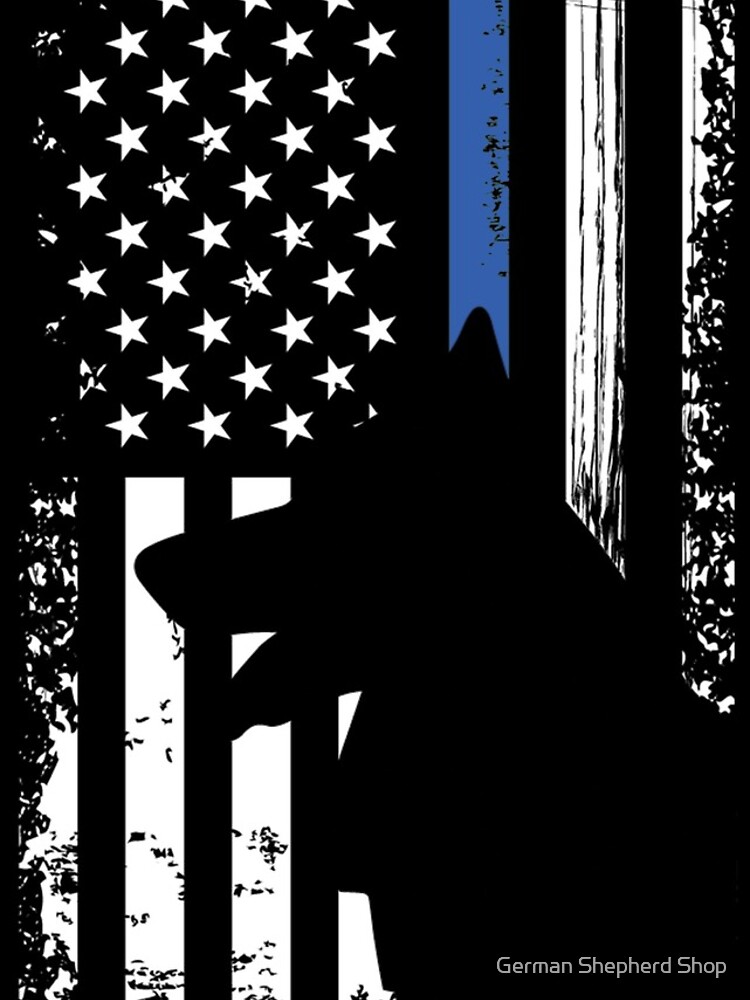 Thin Blue Line Flag K9 German Shepherd Police Dog by GSDTips2018