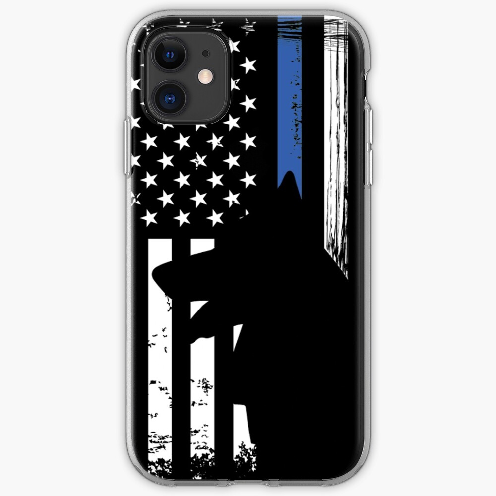 Thin Blue Line Flag K9 German Shepherd Police Dog iPhone Case & Cover