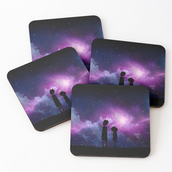 Minimalist Rick and Morty Space Design Coasters (Set of 4)