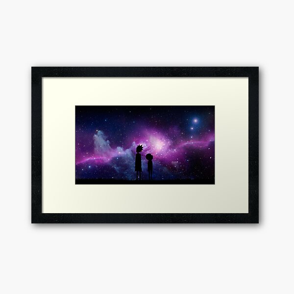 Minimalist Rick and Morty Space Design Framed Art Print