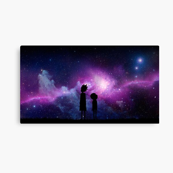 Minimalist Rick and Morty Space Design Canvas Print