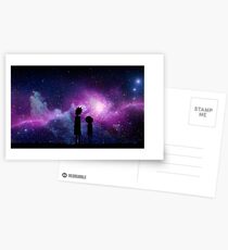 Minimalist Rick and Morty Space Design Postcards