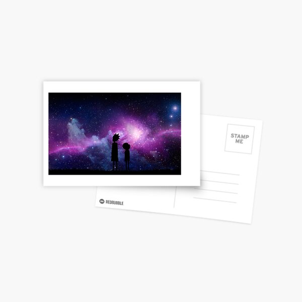 Minimalist Rick and Morty Space Design Postcard