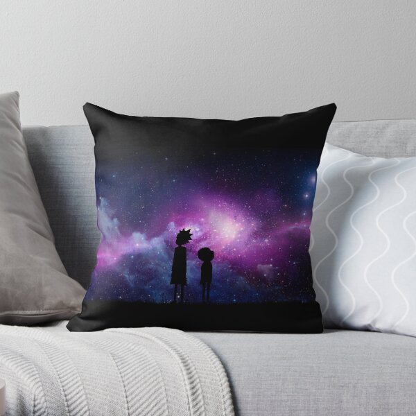 Minimalist Rick and Morty Space Design Throw Pillow