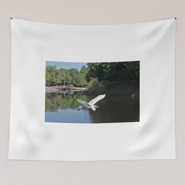 Item preview, Great White Egret soars over the water designed and sold by 2CrabbySisters.