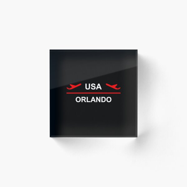 Orlando USA Airport Plane Dark Color Acrylic Block