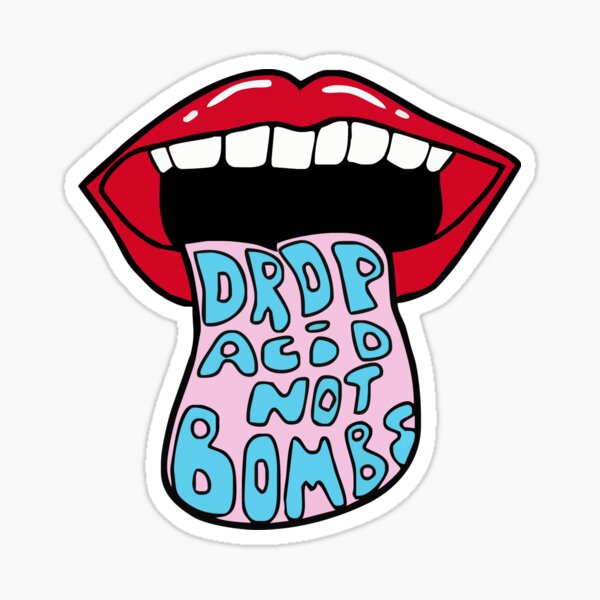 Novelty Cute LSD CND Peace 1 inch DROP ACID NOT BOMBS 25mm Button Badge