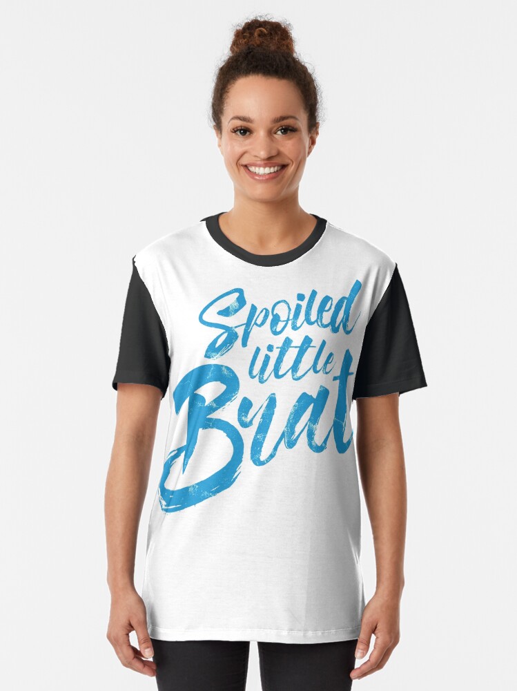 Alternate view of Spoiled Little Brat - Cyan Graphic T-Shirt