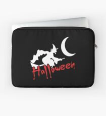 Halloween Hexe auf Besen Laptoptasche