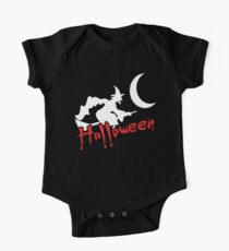 Halloween Hexe auf Besen Kurzärmeliger Einteiler