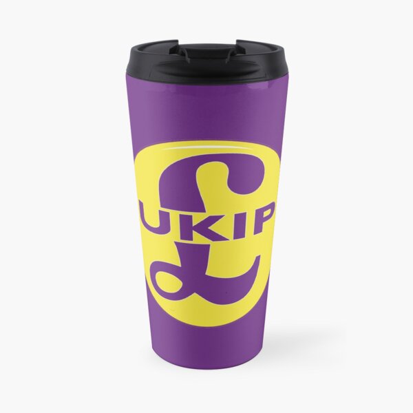 UKIP Brexit Logo Purple and Yellow HD HIGH QUALITY "Leave Means Leave" Travel Mug