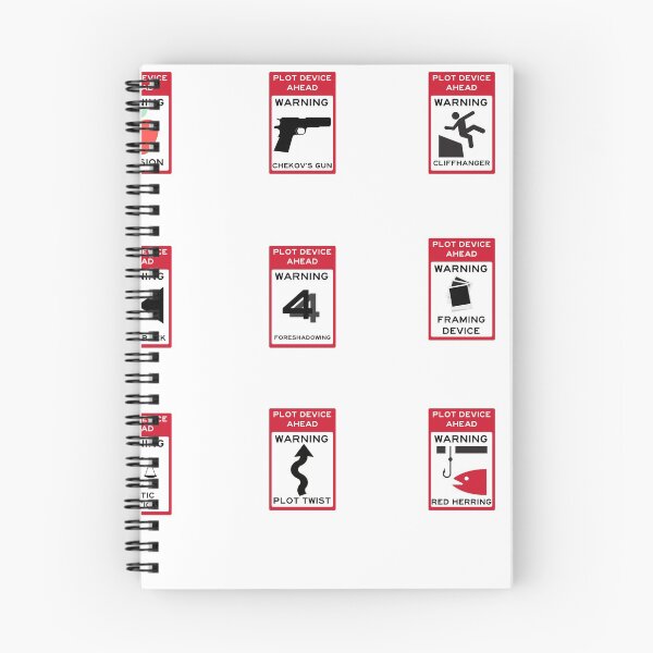 Item preview, Plot Device Warning Stickers designed and sold by WritersSpot.