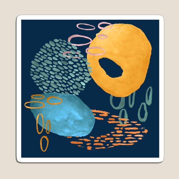 Modern Deco in Blue repeat Magnet