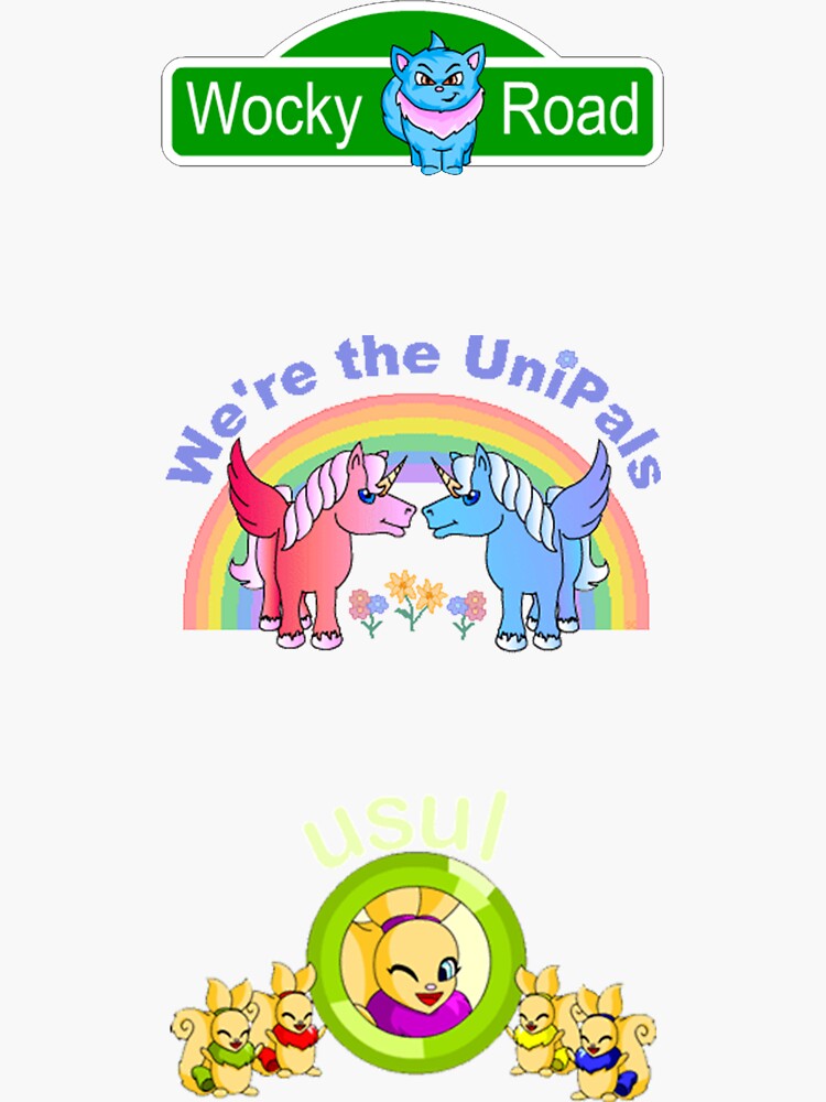 "Neopets Deluxe Stickers (Usul, Uni, Wocky)" Sticker for Sale by