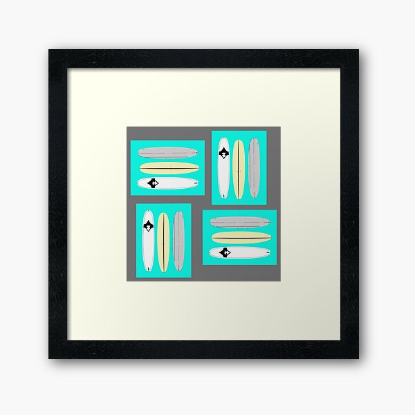 Retro Surfboard Framed Art Print