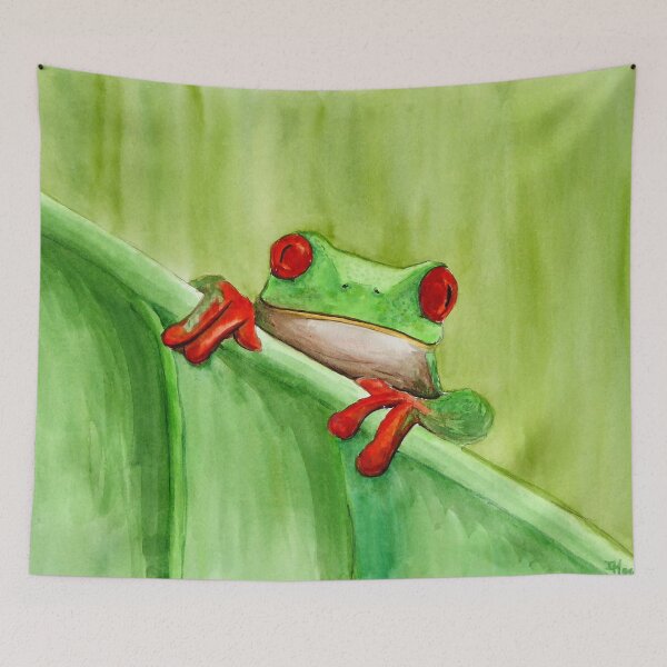 Item preview, Green and red frog designed and sold by Zamen.