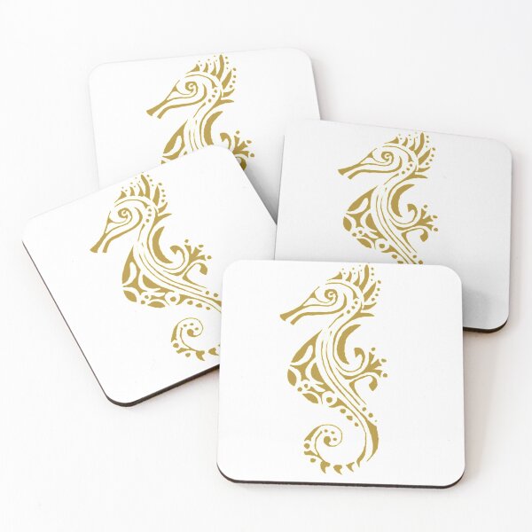 Item preview, Seahorse yellow gold, tattoo designed and sold by Zamen.