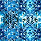 Abstract Blue Glass Design by Kathie Nichols