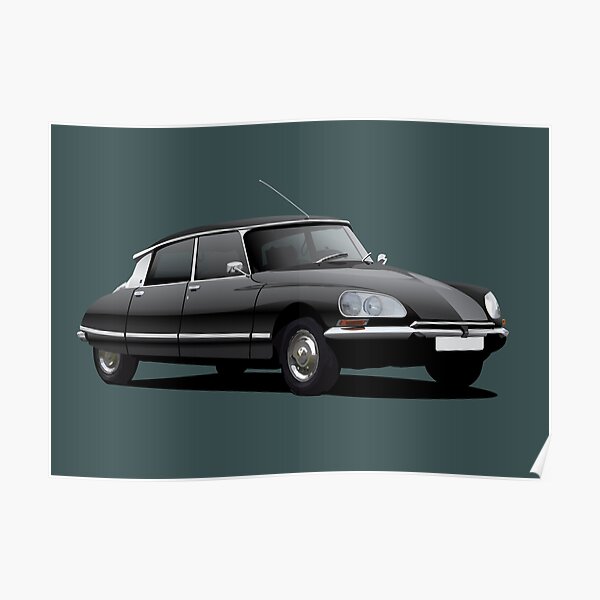 Citroen DS illustration, noir Poster