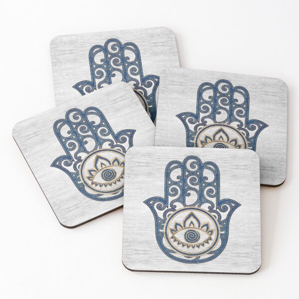 Item preview, Hamsa Hand - Hand of Fatima blue wood designed and sold by Nartissima.