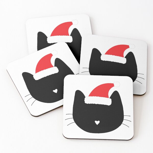 Item preview, Christmas Cat Heart Nose With Santa Hat designed and sold by DanaAndTheBooks.