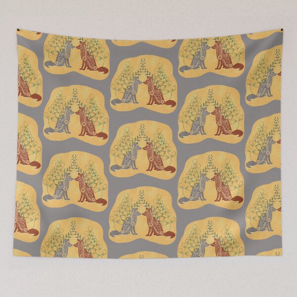 Item preview, Silver and Red Fox Folk Art designed and sold by Theodora Gould.