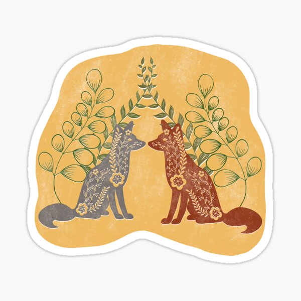 Item preview, Silver and Red Fox Folk Art designed and sold by Theodora Gould.