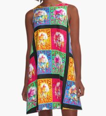 Genie Pop Art Warhol Style Einstein A-Linien Kleid