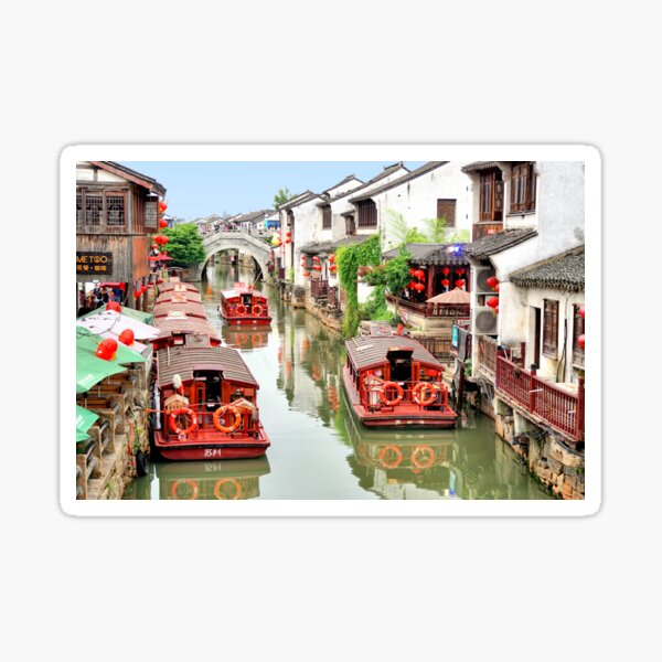 Shantang Canal, Suzhou, China Sticker
