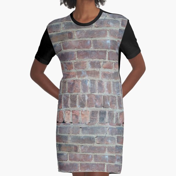 #cement #brick #dirty #old #rough #concrete #solid #pattern #wallpaper #clay #colorimage #wallbuildingfeature #cubeshape #stonematerial #textured #constructionindustry #brickwall #square Graphic T-Shirt Dress