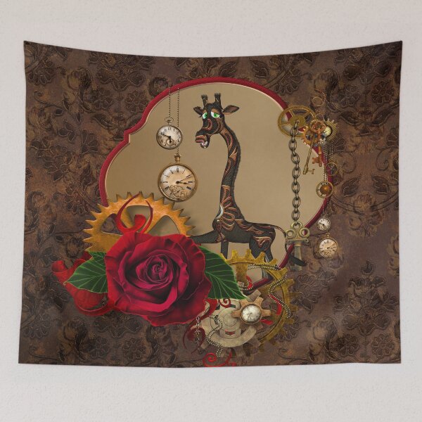 Item preview, Cute steampunk girl with clocks and gears in the sky designed and sold by nicky2342.