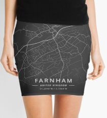 Farnham, United Kingdom Dark Map Mini Skirt