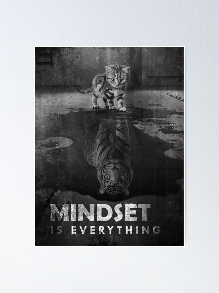 Alternate view of Mindset Is Everything Tiger Cat Poster