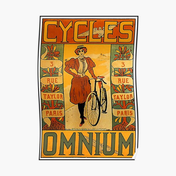OMNIUM CYCLES : Vintage 1895 Bicycle Advertising Print Poster