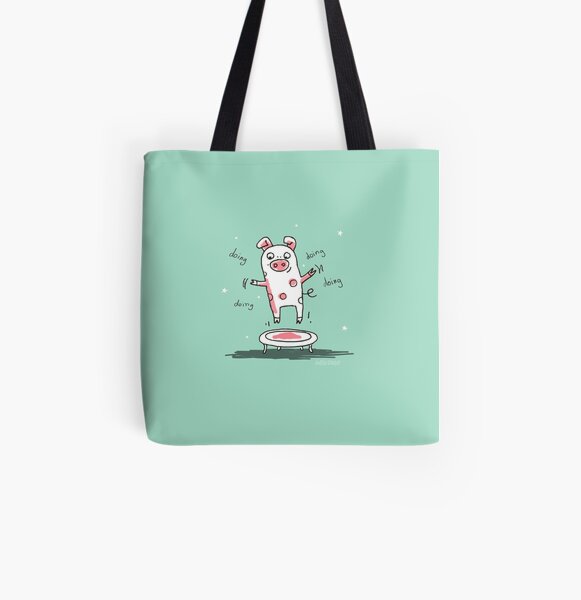 Trampolinschweinchen - Illu solo Allover-Print Tote Bag