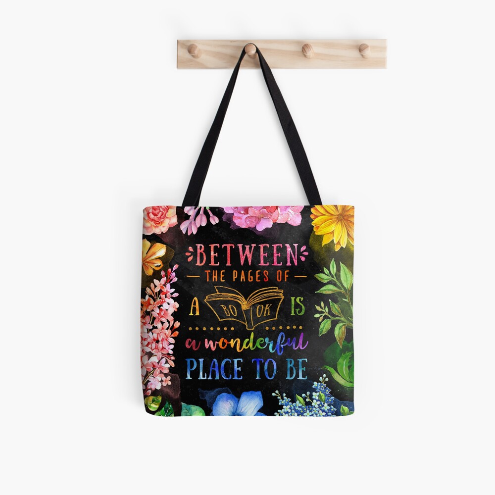 Between the pages (black) Tote Bag