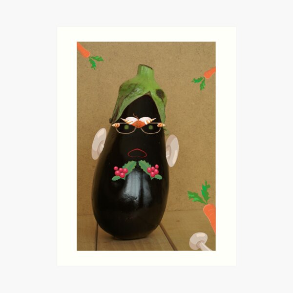Mr. Aubergine is ready to party Art Print