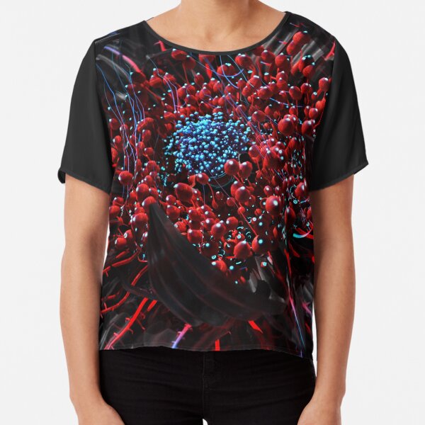 Cyber Blossom Chiffon Top