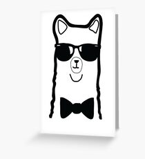 Hipster Alpaca – Face Close Up - Cute Kids Cartoon Character Greeting Card