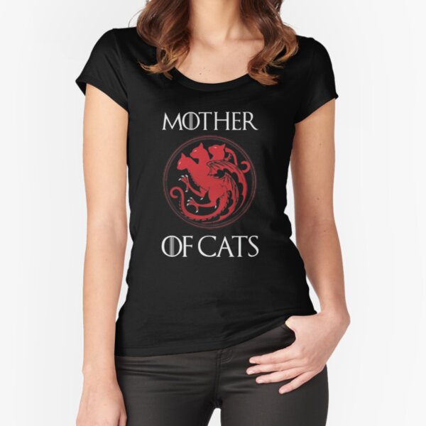 Mutter der Katzen Tailliertes Rundhals-Shirt