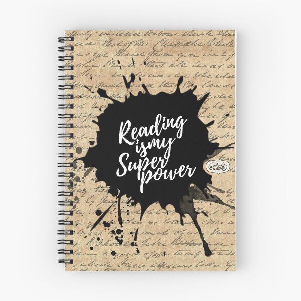 Item preview, Reading is my Superpower Ink Splatter Typography Quote Art (Vintage Paper) designed and sold by mydoodlesateme.