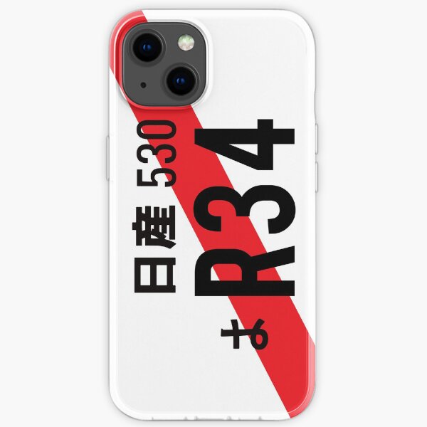 R34 - JDM Nummernschild - Roter Streifen iPhone Flexible Hülle