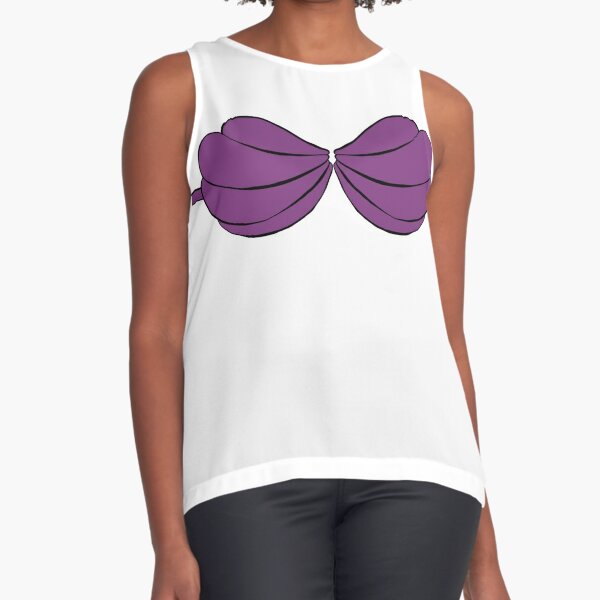  Mermaid Purple Seashell Bra Cartoon Graphic Premium T-Shirt :  Clothing, Shoes & Jewelry