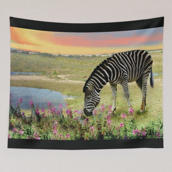 Item preview, Sunset Zebra art. Wild African animals designed and sold by BarbaraGlebska.