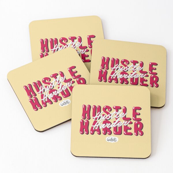 Item preview, Hustle Harder Work Hard Lettering Art (Custard Yellow) designed and sold by mydoodlesateme.