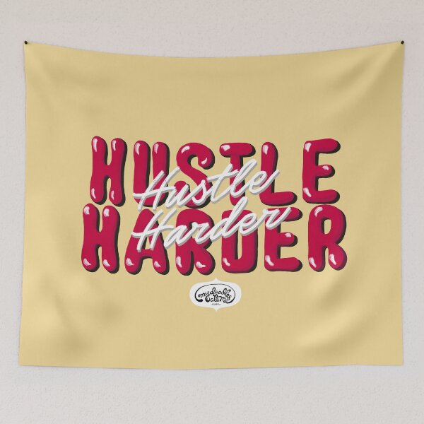 Item preview, Hustle Harder Work Hard Lettering Art (Custard Yellow) designed and sold by mydoodlesateme.