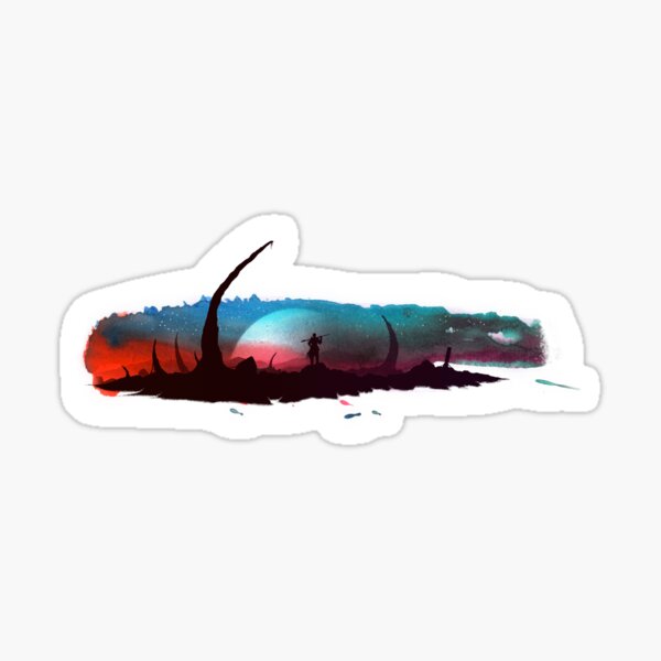 Fantasy landscape - Watercolor digital illustration Sticker